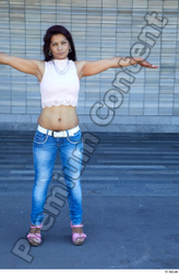 Whole Body Woman T poses White Casual Slim Standing Street photo references